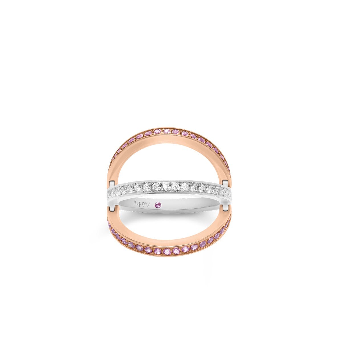 Flip Ring in 18ct White Gold with Pink Sapphire and Diamonds