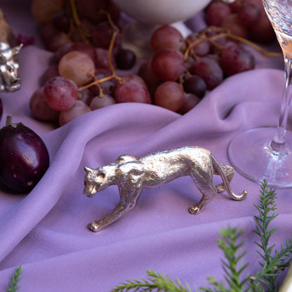 Leopard Figurine in Sterling Silver