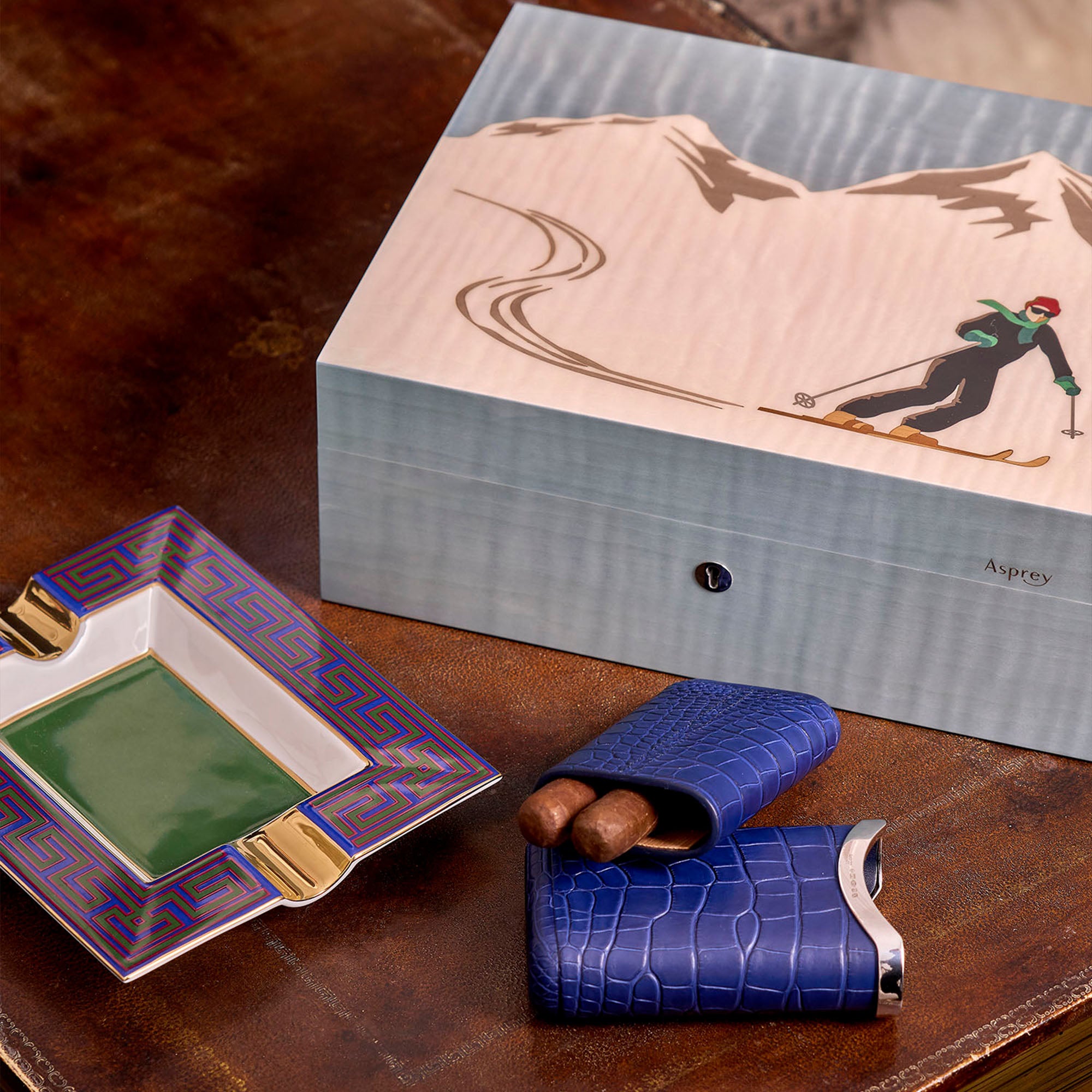 サンモリッツ マルケトリー ヒュミドール – Asprey London