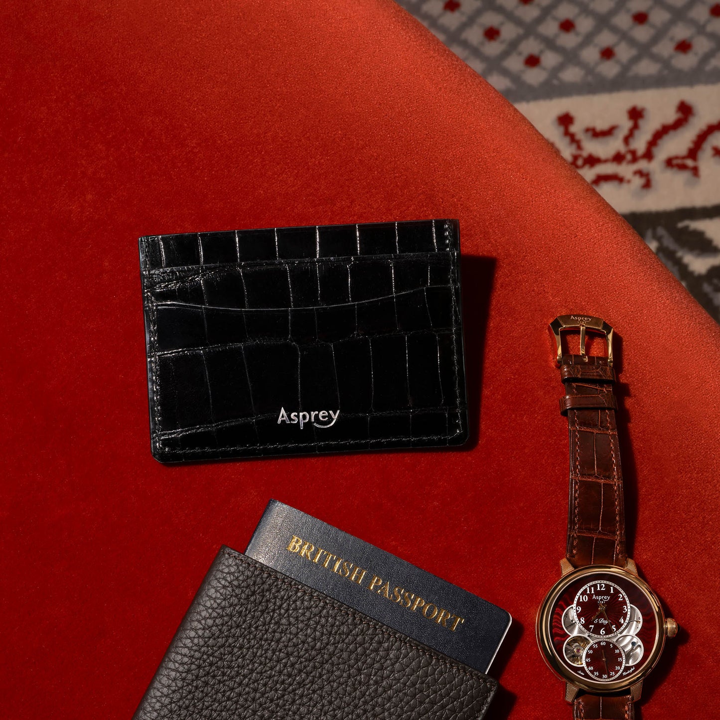 Bond Street Slip Card Holder in Crocodile