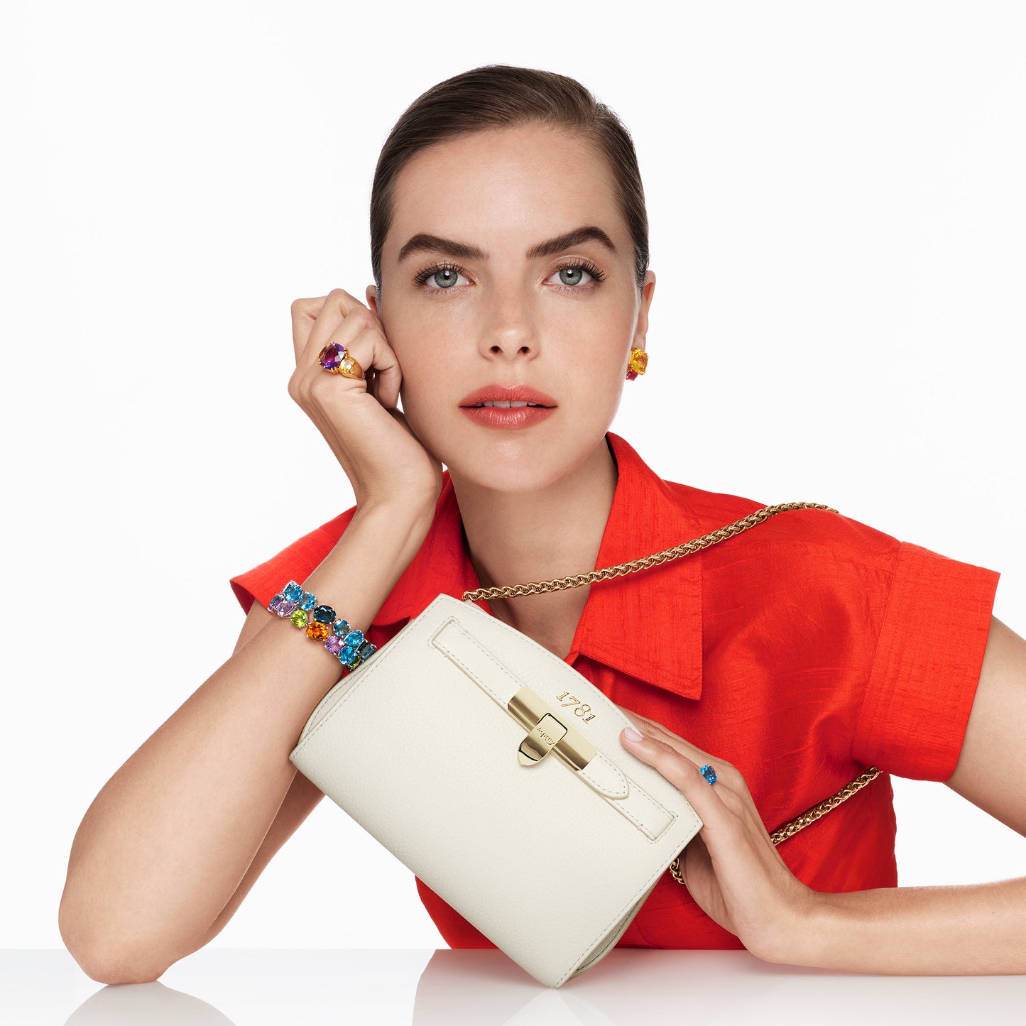 1781 Pochette Handbag with Chain in Soft Grain Leather