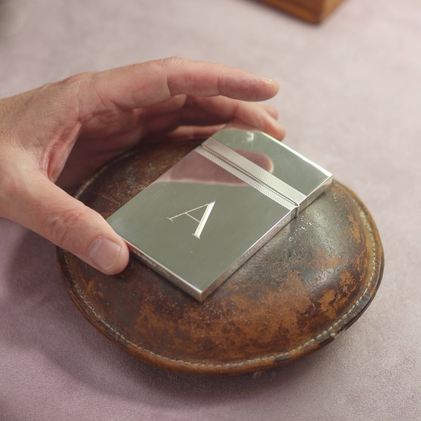 Barley Pattern Card Case in Sterling Silver