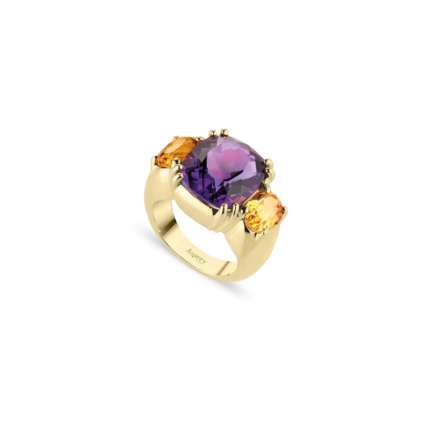 Maxi Chaos Ring in 18ct Yellow Gold with Amethyst and Citrine