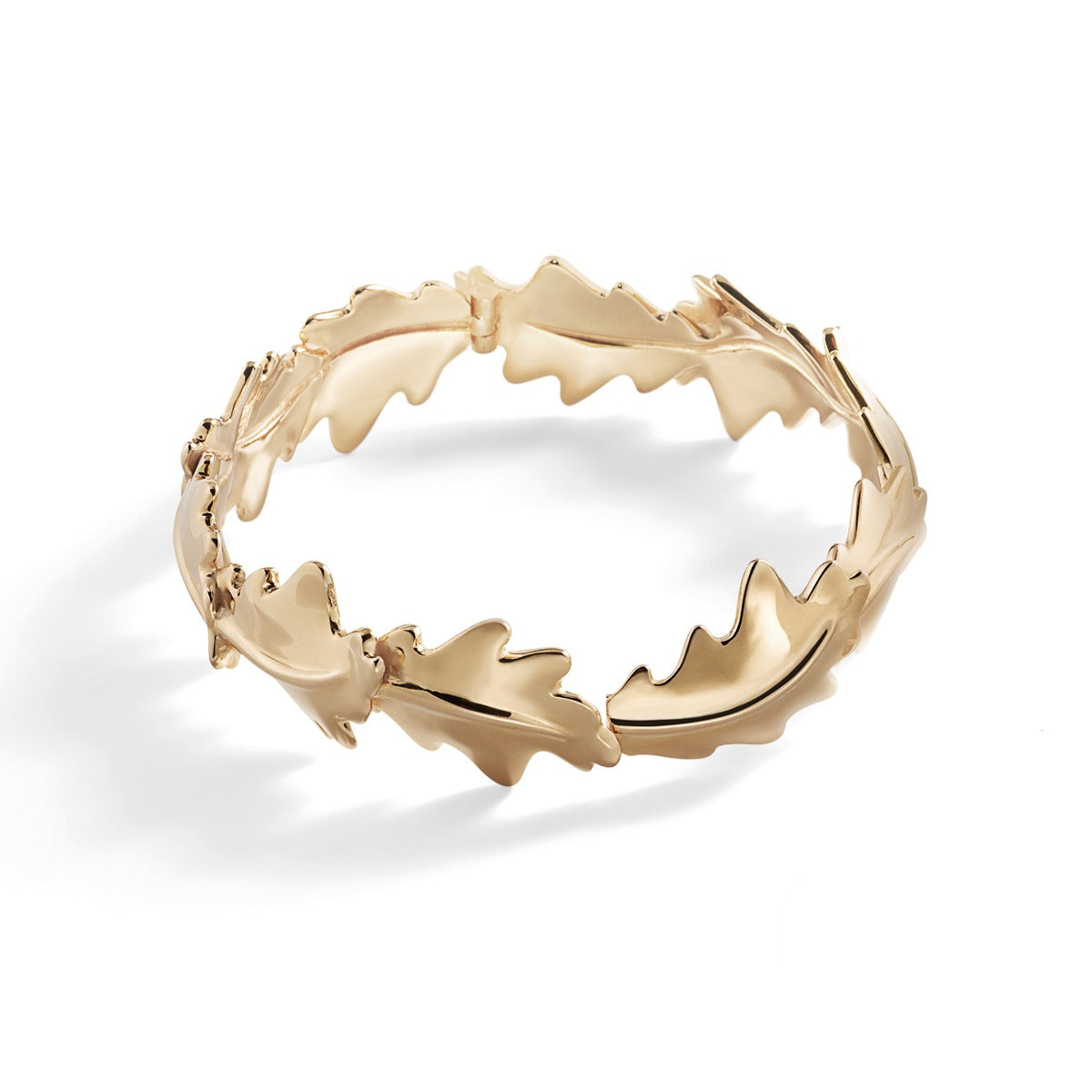 Woodland Oak Leaf Bangle in 18ct Yellow Gold