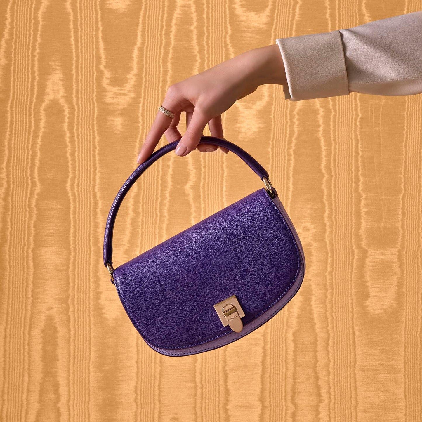 Polo Top Handle Handbag in Pebble Grain Leather