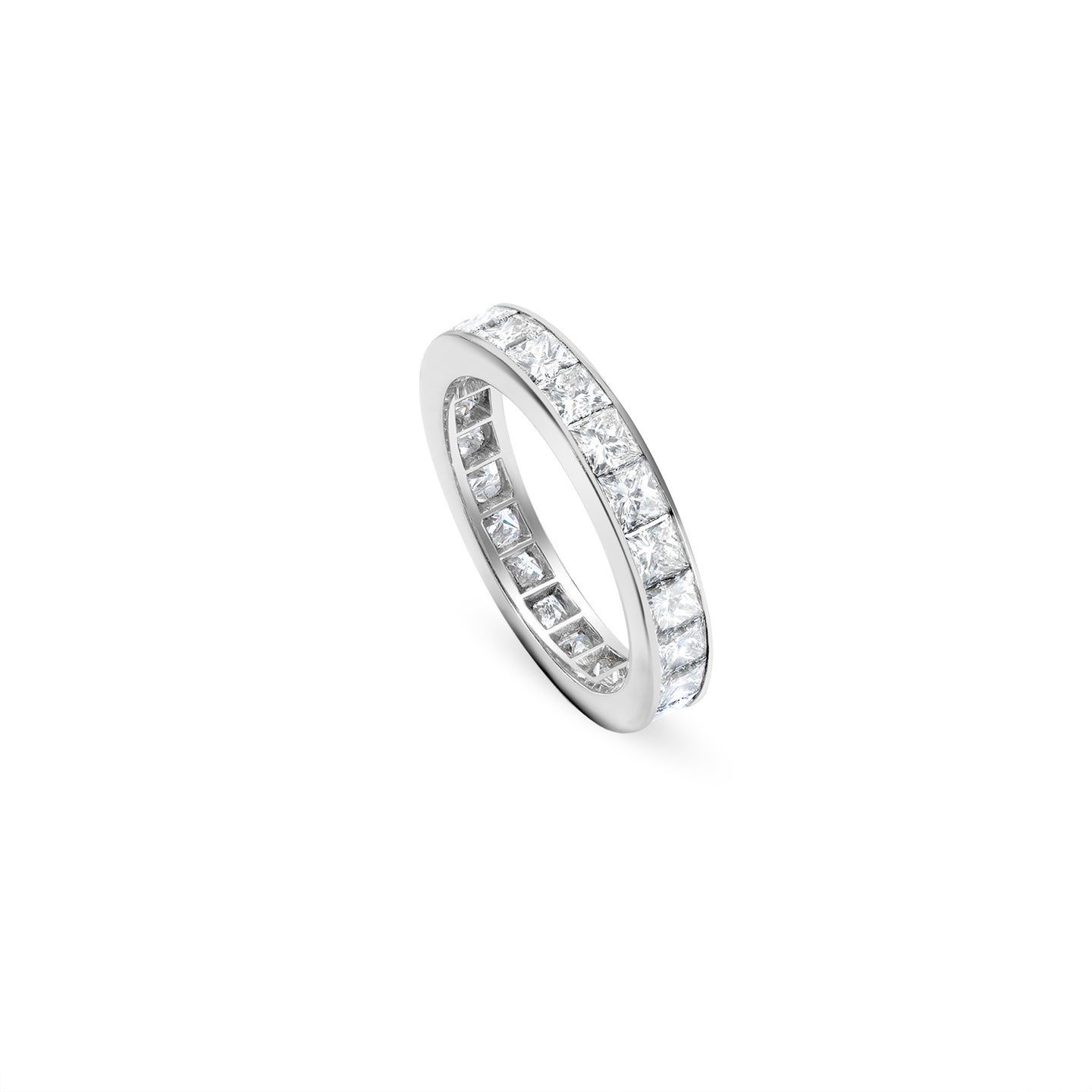 Princess-Cut Diamond Full Eternity Ring in Platinum