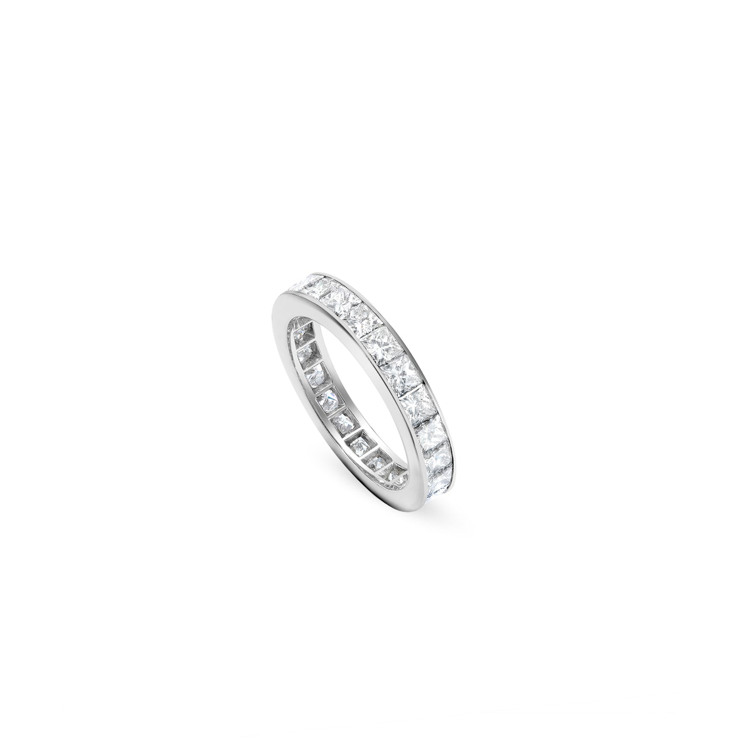 Princess-Cut Diamond Full Eternity Ring in Platinum